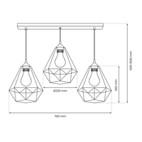 Milagro - Lampa wisząca BASKET GRAY 3xE27