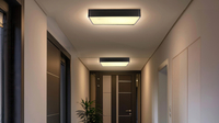 Quattro lampa sufitowa plafon kwadrat czarny 35x35 18W LED 4000K klosz bia³y