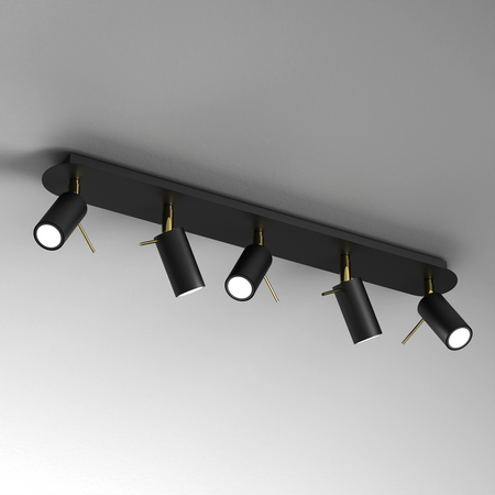 Milagro - Lampa sufitowa PRESTON GOLD/BLACK 5x mini GU10