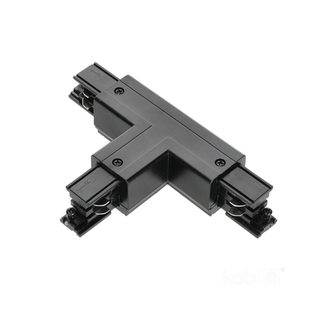 Łącznik do szynoprzewodu 3-obwodowy T PRAWY czarny Kobi