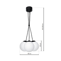 Milagro - Lampa wisząca LIMA BLACK 3xE14