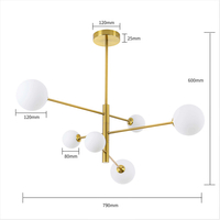 Lampa wisząca Dorado złota 6xG9