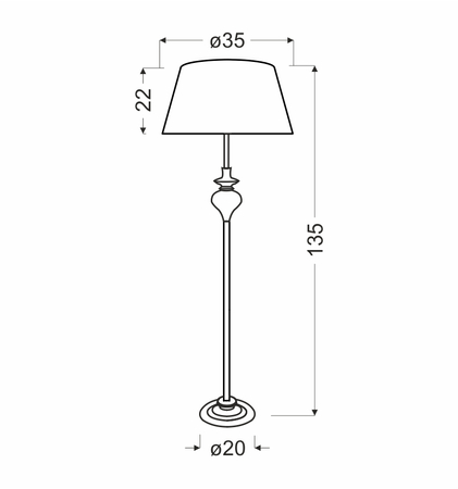 GILLENIA LAMPA PODŁOGOWA 1X60W E27 SREBRNA