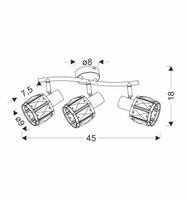 Dubai lampa sufitowa listwa różowy złoty 3x40W E14 klosz złoty z kryszt transp