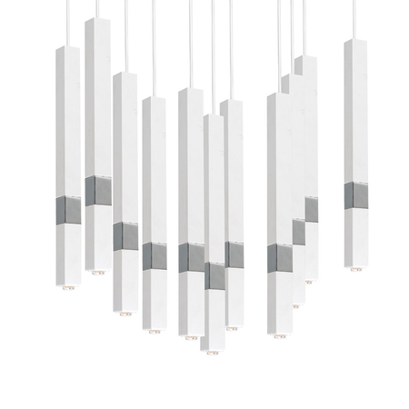 Milagro - Lampa wisząca CASTRO WHITE / CHROME 11xG9