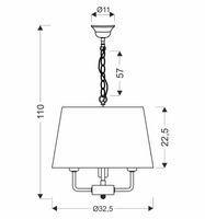 Pasteri lampa wisząca czarny matowy 3x40w e14 abażur beżowy