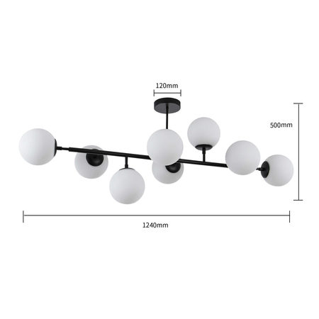 Lampa wisząca Dorado czarna 8xE14