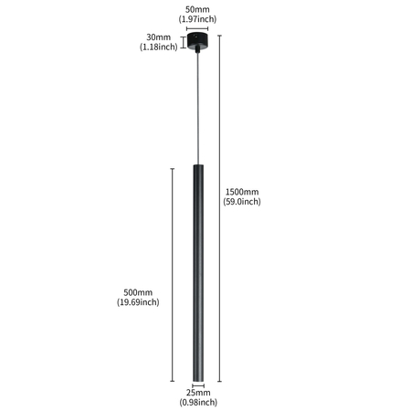Lampa wisząca Lungo 1 czerwona 1xG9