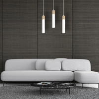 Milagro - Lampa wisząca SOLO SAWN WHITE / PATINATED WOOD 3x mini GU10