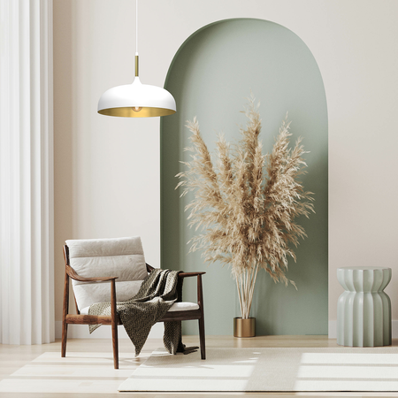Lampa wisząca Lincoln 1xE27 35cm Biały/Złoty
