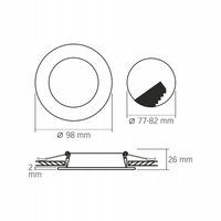 Oprawa sufitowa wpuszczana downlight LED biała okrągła 4W 240lm 4000K