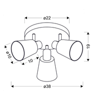 PIN LAMPA SUFITOWA PLAFON 3X40W E14 CHROM