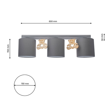 Milagro - Lampa sufitowa MIŚ 3xE27