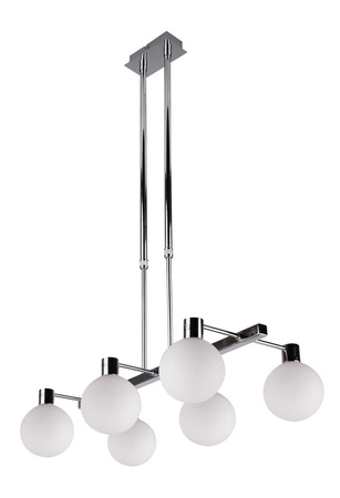 Candellux - Maldus Lampa Wisząca Chromowy 6X40W G9 Klosz Biały