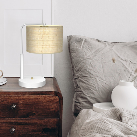 Milagro - Lampa gabinetowa MARSHALL WHITE / RATTAN 1xE27