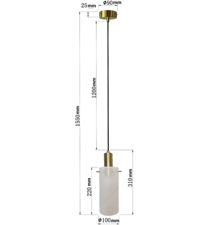 Lampa wisząca Tirana 1 biała 1xE27