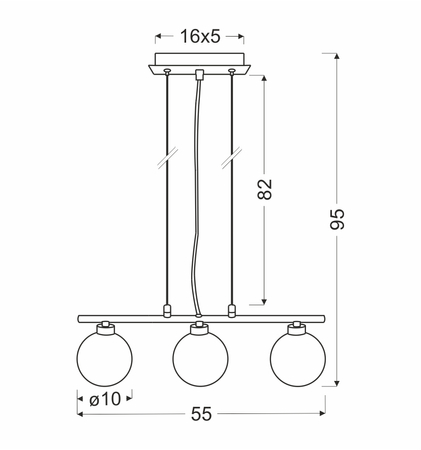 Raisa lampa wisząca chromowy 3x40w g9 klosz biały