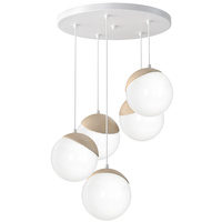Milagro - Lampa wisząca SFERA WOOD 5xE14
