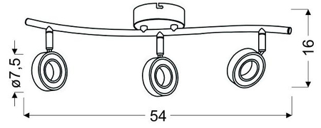 VINOLA LAMPA SUFITOWA LISTWA 3X5W LED CHROM 3000K