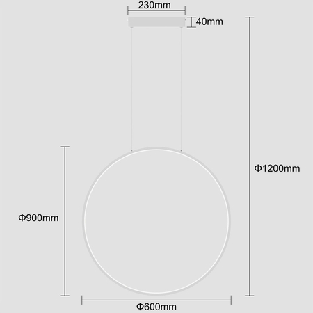 Lampa wisząca Mirror L biała LED 3000K