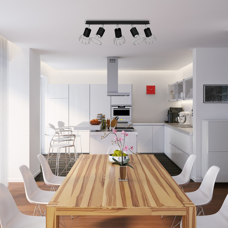 Milagro - Lampa Sufitowa DANTE BLACK/SILVER 5x mini GU10