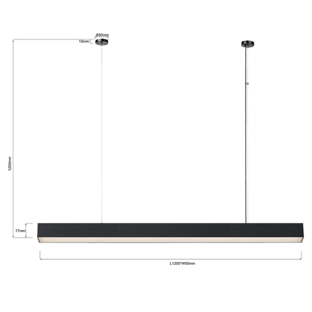 Lampa wisząca Luci L czarna Tuya LED CCT