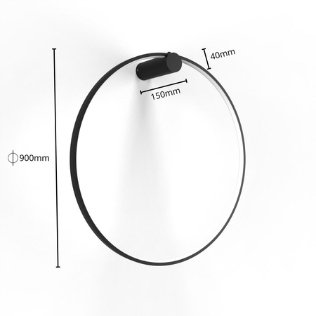 Kinkiet Mirror L czarny IP44 LED CCT