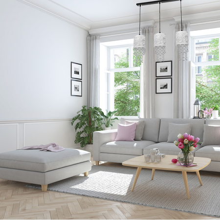 Milagro - Lampa wisząca ALMERIA SILVER/BLACK 3xE27