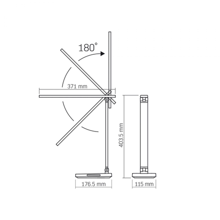 Lampka biurkowa czarna LED 18W z bezprzewodowym ładowaniem 1800-6500K 500lm