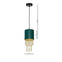 Milagro - Lampa wisząca ALMERIA GREEN/GOLD 1xE27