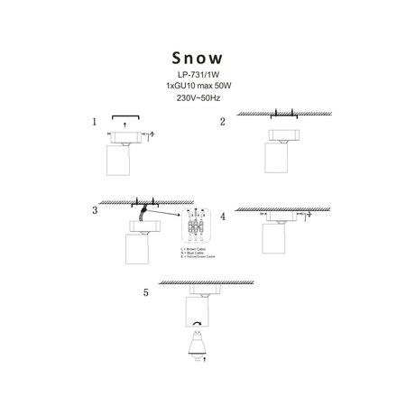 Spot Snow New 1 czarny 1xGU10