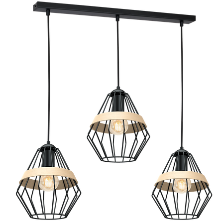 Milagro - Lampa wisząca CLIFF BLACK 3xE27