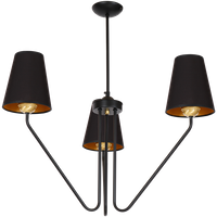 Milagro - Żyrandol VICTORIA BLACK 3xE27
