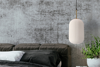 CRESTO lampa wiszaca biały+złoty 1x40W E27 klosz biały