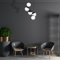 Milagro - Lampa wisząca SFERA BLACK 5xE14