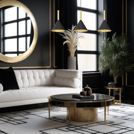 Milagro - Lampa wisząca PERU BLACK 3xE27