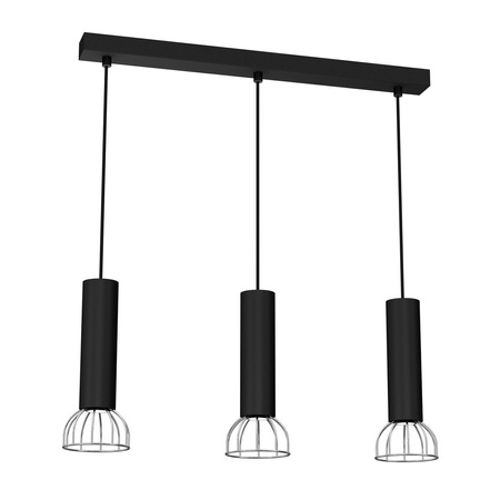 Milagro - Lampa Wisząca DANTE BLACK/SILVER 3x mini GU10