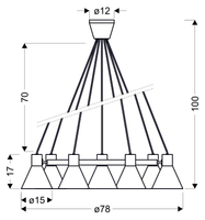 MORE LAMPA WISZĄCA 7X40W E27 CZARNY MATOWY
