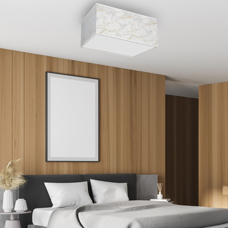 Milagro - Lampa sufitowa SENSO White/Gold kwadrat 2xE27