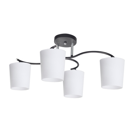 Candellux - Esnyr Lampa Sufitowa Chromowy+Czarny 4X40 E27 Klosz Biały