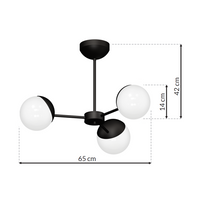 Milagro - Żyrandol SFERA BLACK 3xE14
