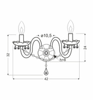 Candellux - Maria Teresa Lampa Kinkiet 2X40W E14 Złoty