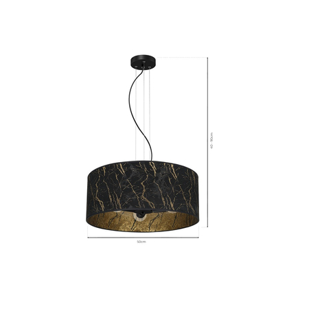 Milagro - Lampa wisząca SENSO Black/Gold 3xE27