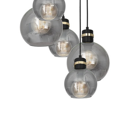Milagro - Lampa wisząca OMEGA BLACK/GOLD 5xE27  Koło