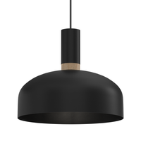 Milagro - Lampa wisząca MALMO BLACK/WOOD 1xE27