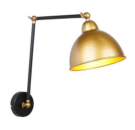 Truck lampa kinkiet czarny+złoty 1x40w e27 klosz złoty