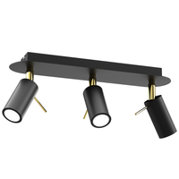 Milagro - Lampa sufitowa PRESTON GOLD/BLACK 3x mini GU10