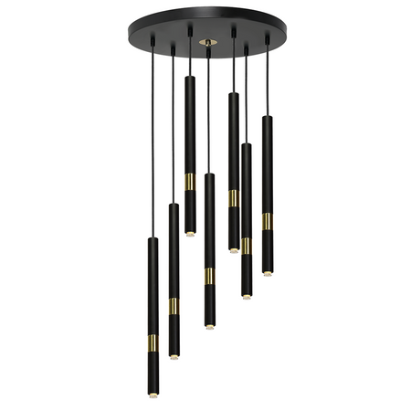 Milagro - Lampa wisząca MONZA BLACK/GOLD 7xG9 8W