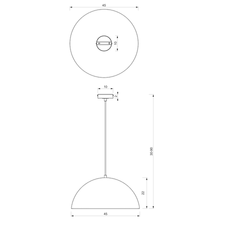 Lampa wisząca Beta 1xE27 45cm Biały/Złoty