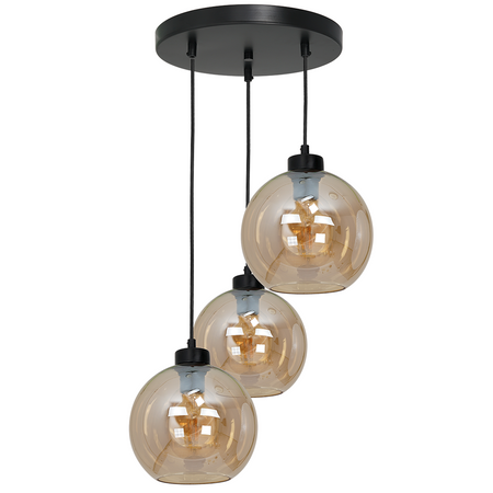 Milagro - Lampa wisząca SOFIA AMBER 3xE27